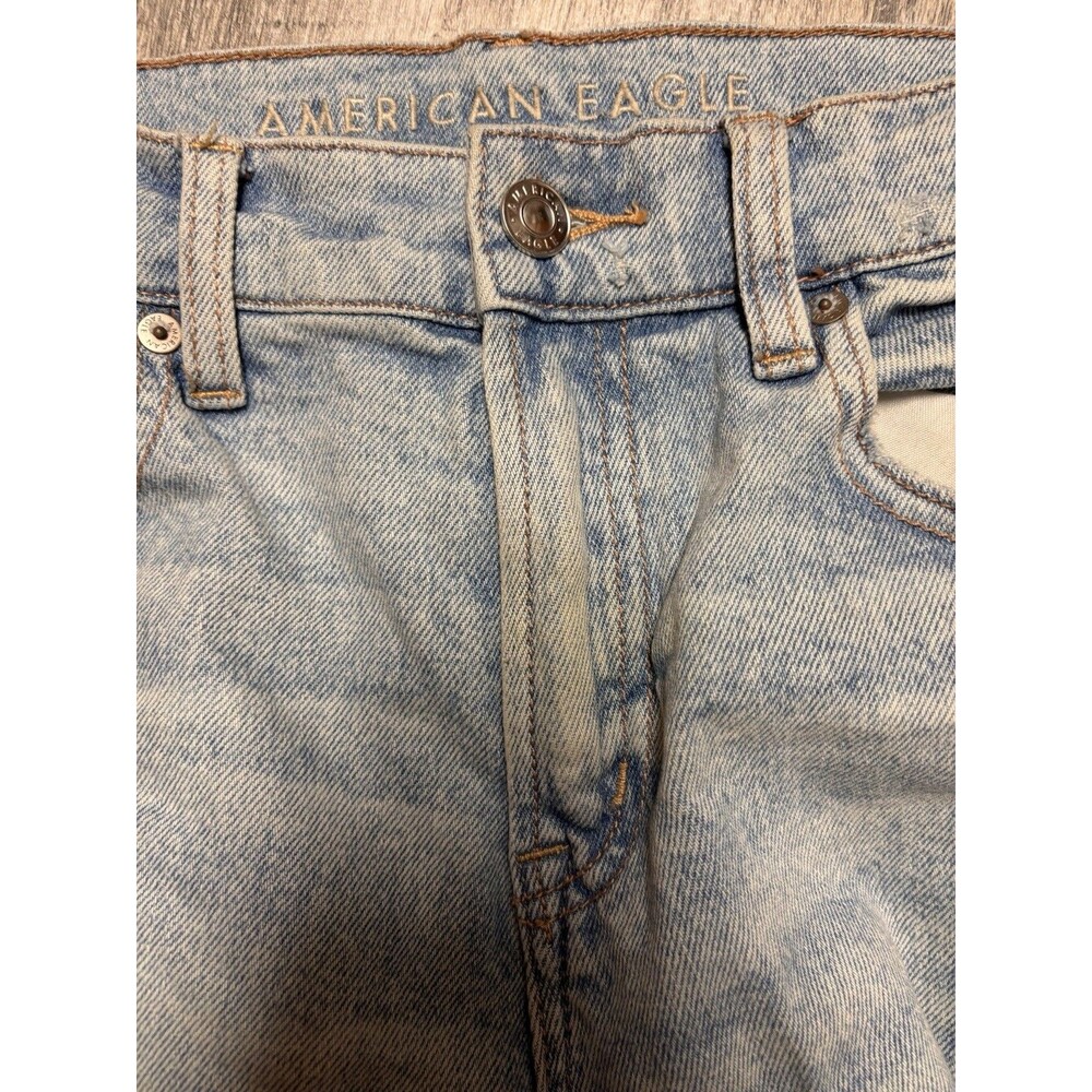 American Eagle Womens Super High Rise Ankle Straight Jeans Size 2 Distressed - Picture 9 of 9